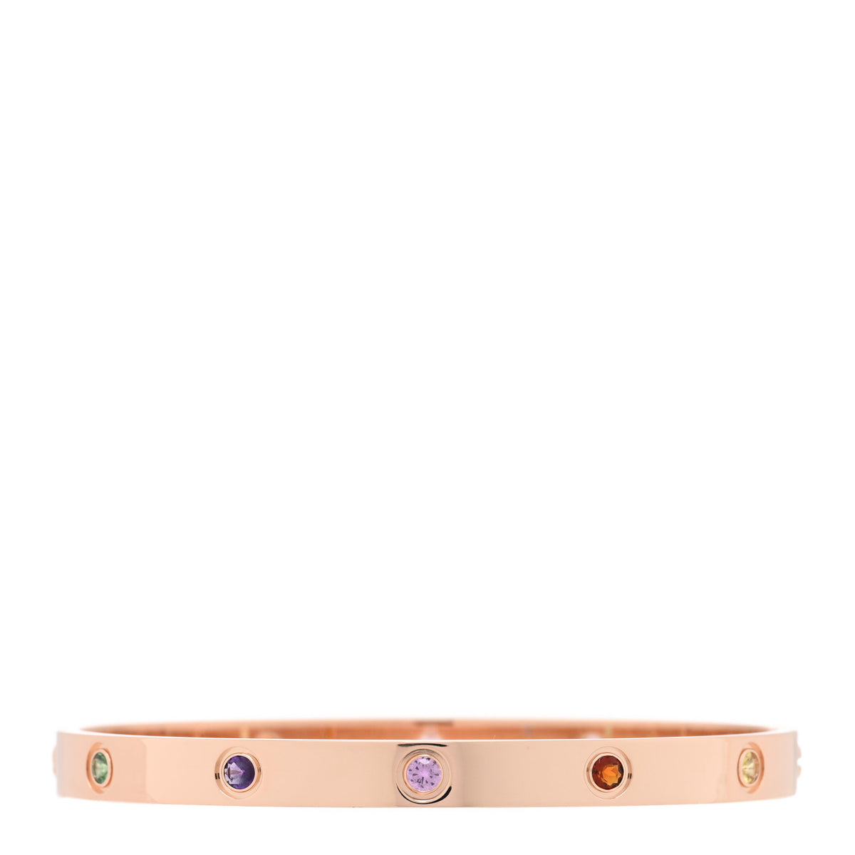 Cartier 18K Pink Gold Sapphire Garnet Amethyst LOVE Bracelet 19 2 of 7