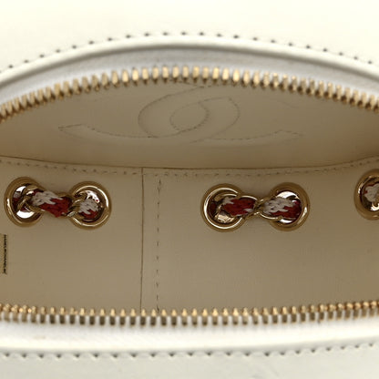 Chanel Lambskin Coco Lifesaver Round Bag Red White 5 of 11