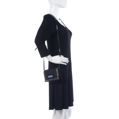 Prada Nylon Tessuto Studded Mini Etiquette Bag Black Astrale 2 of 10