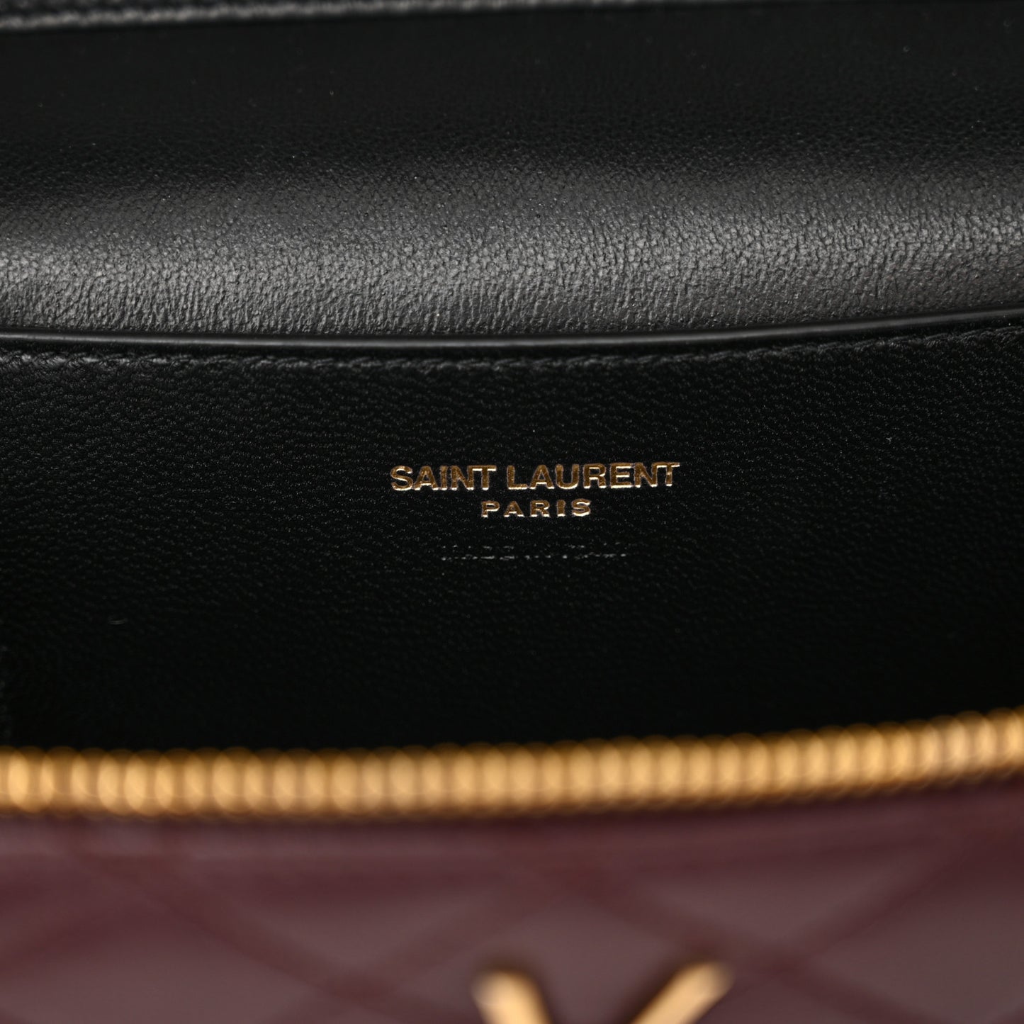 Lambskin Quilted Mini Gaby Vanity Case Rouge Cabernet