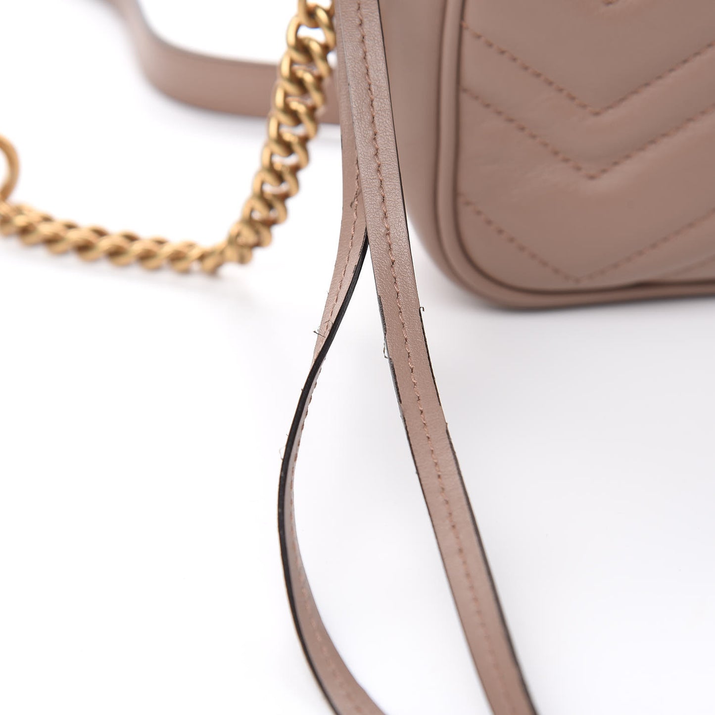 Calfskin Matelasse Mini GG Marmont Chain Shoulder Bag Porcelain Rose