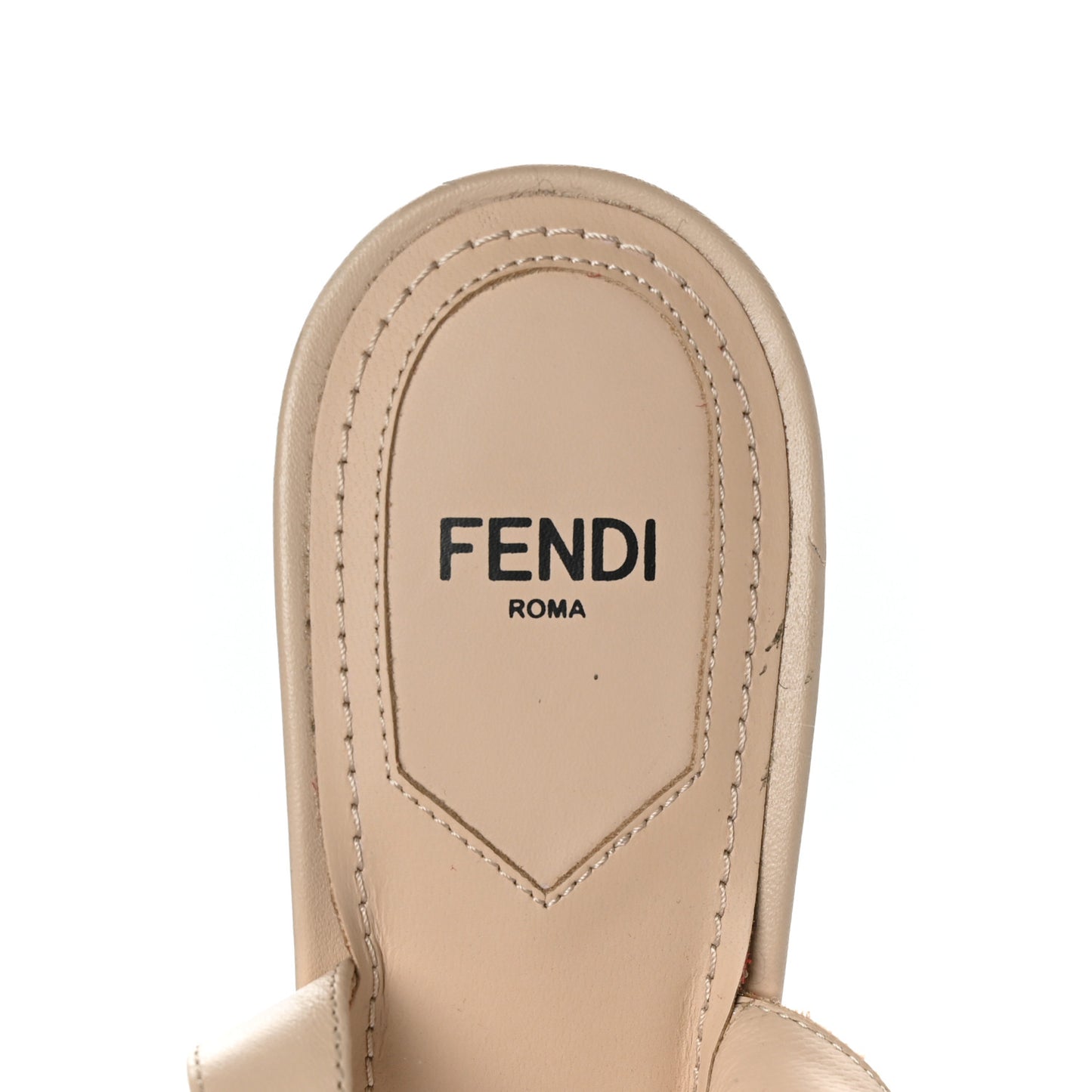 Vitello Fendi First 95mm Slingback Sandals 39 Poudre
