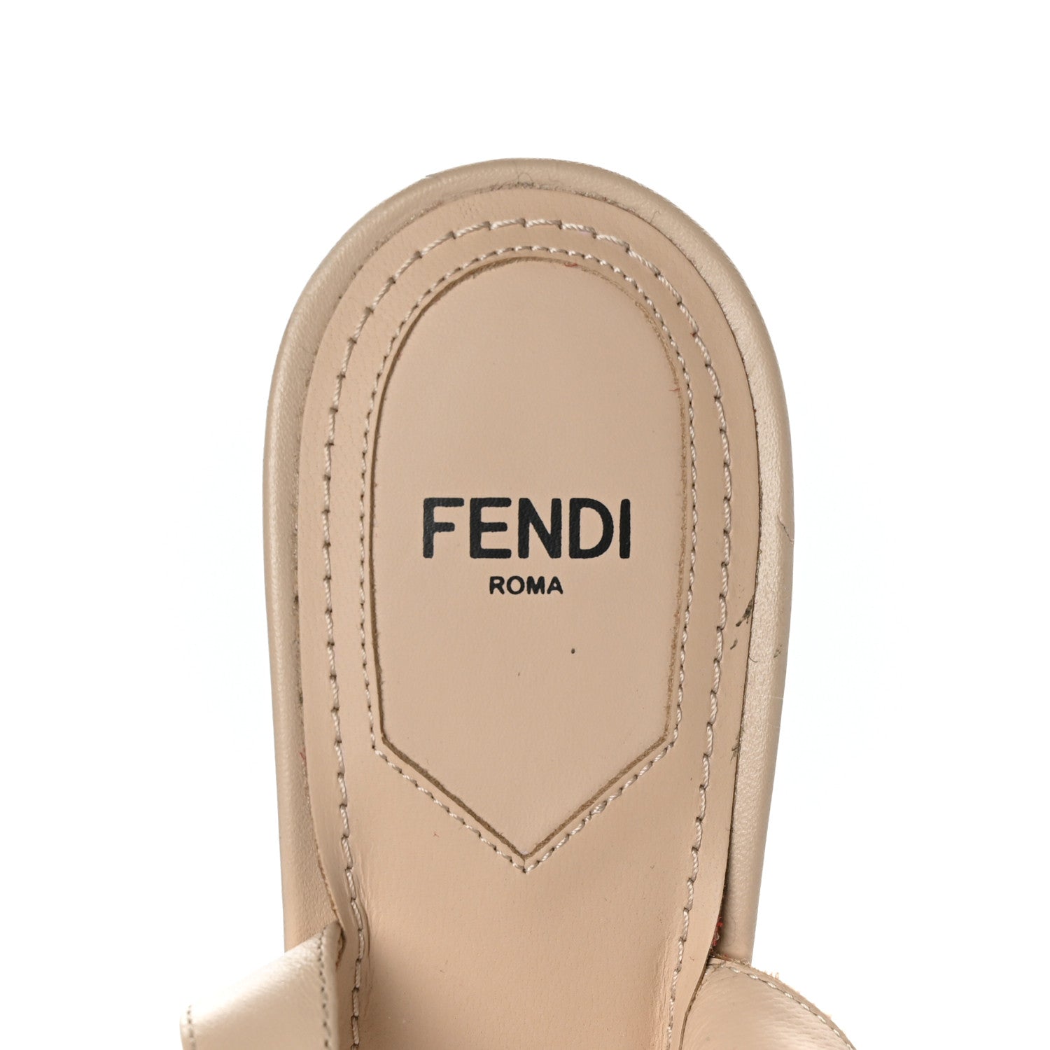 Fendi Vitello Fendi First 95mm Slingback Sandals 39 Poudre 6 of 8