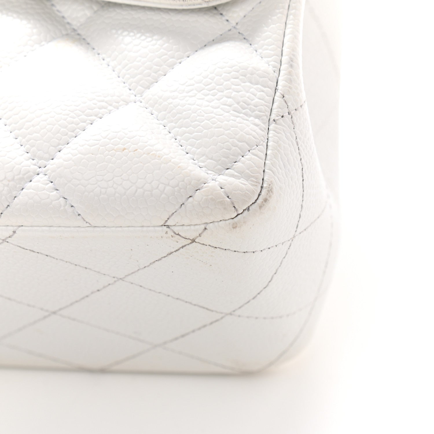 Chanel Caviar Quilted Jumbo Double Flap White 20 of 32