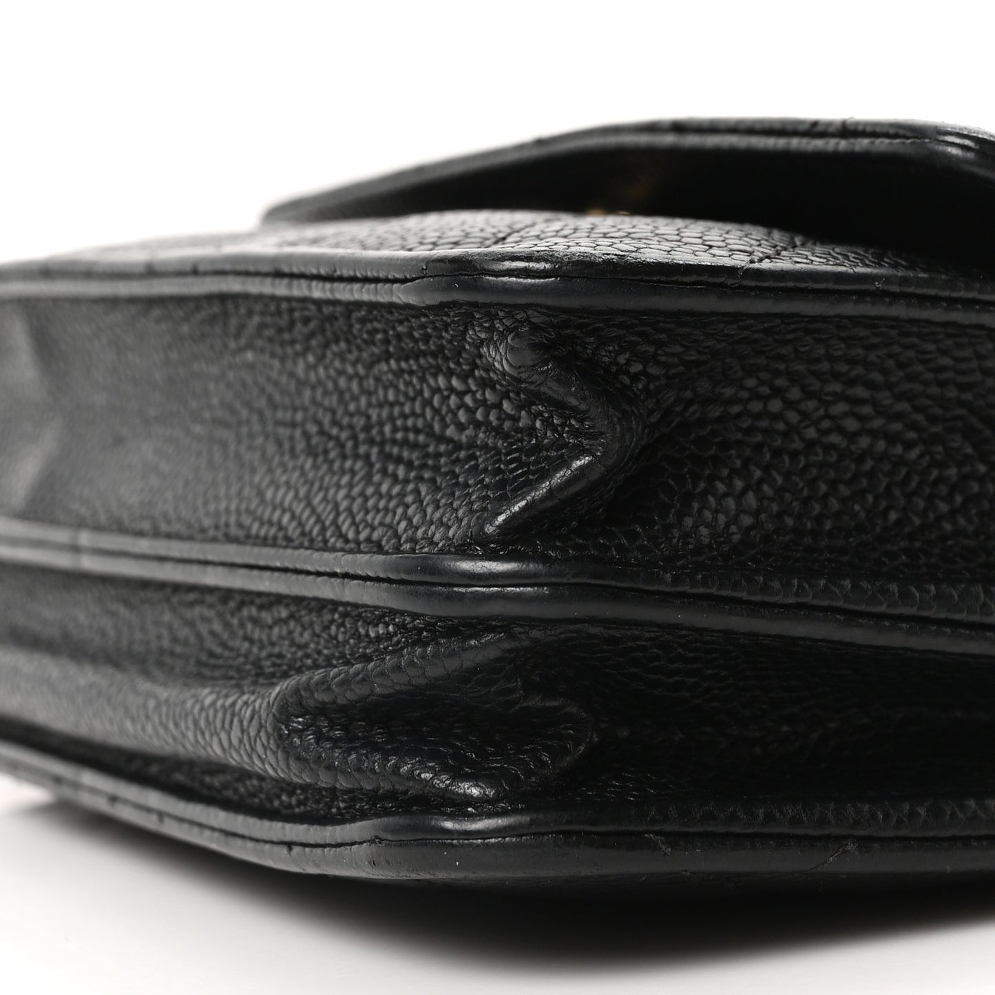 Caviar Quilted Square Wallet On Chain WOC Black