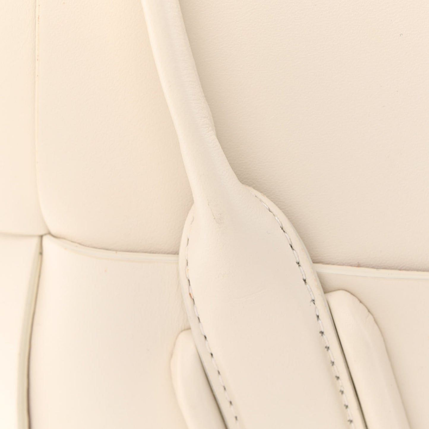 French Calfskin Maxi Intrecciato Mini Arco Bianco
