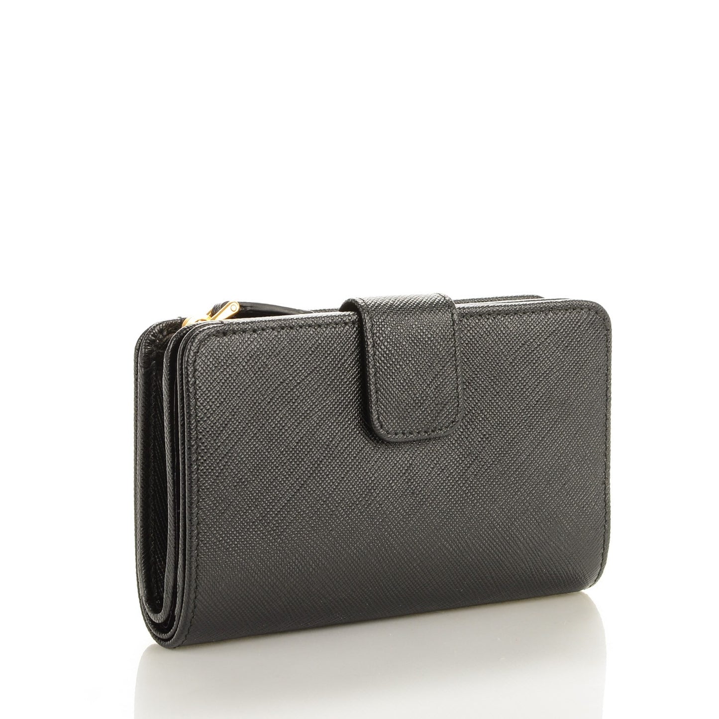 Saffiano Metal Compact Wallet Black