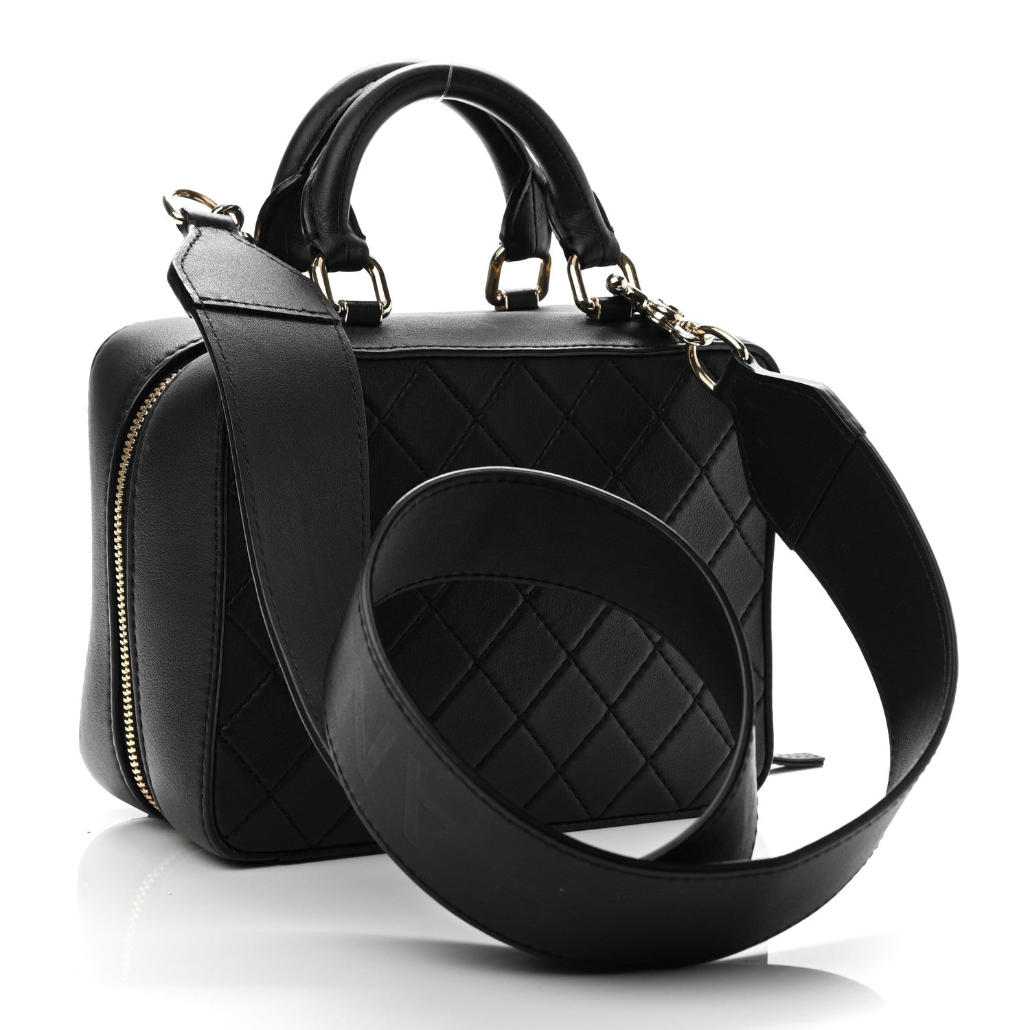 Chanel Calfskin Quilted Travel Kit Vanity Case Black 3 of 11