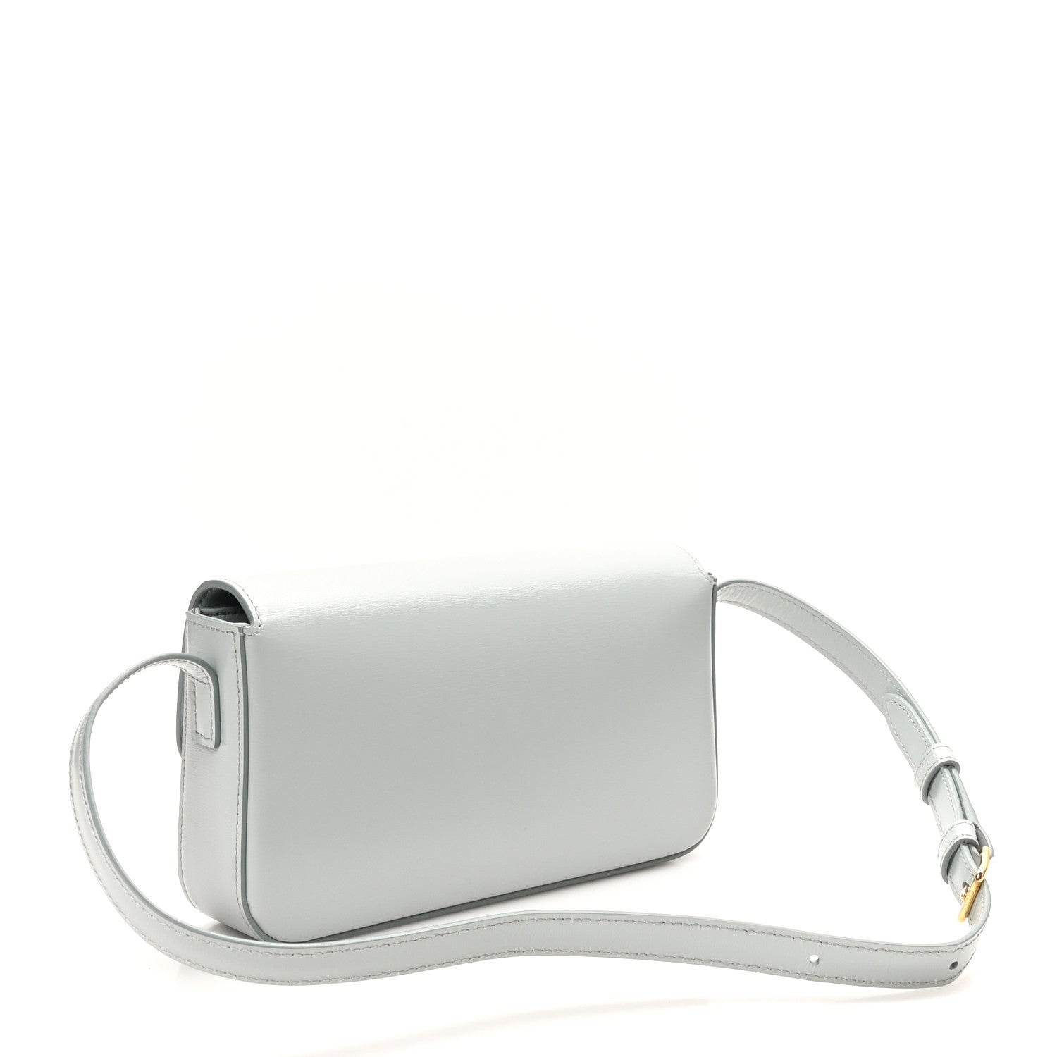 Celine Shiny Calfskin Triomphe Shoulder Bag Soft Blue 3 of 10