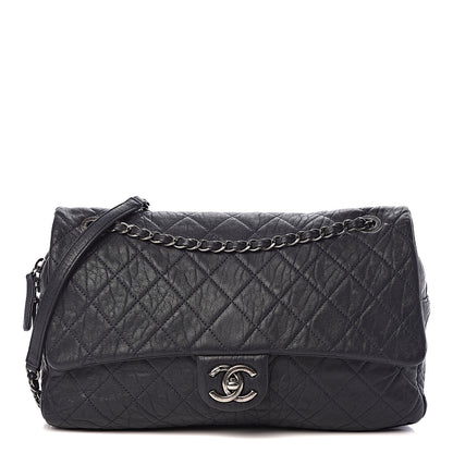 Chanel Sheepskin Quilted Jumbo Easy Flap Navy Blue 1 of 18