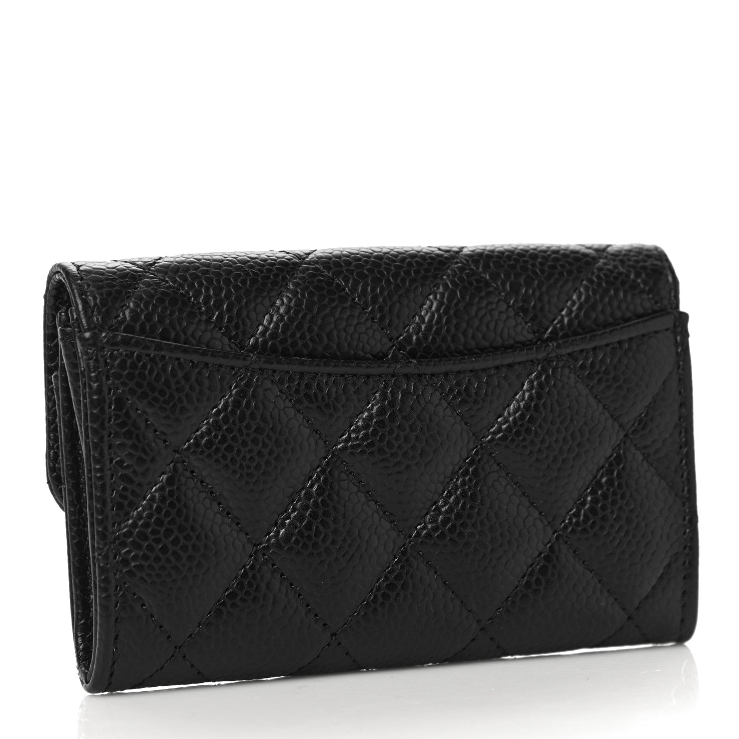 Chanel Caviar Quilted Flap Card Holder Wallet Black 3 of 12