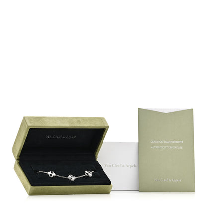 Van Cleef & Arpels 18K White Gold 5 Motifs Guilloche Vintage Alhambra Bracelet 5 of 5