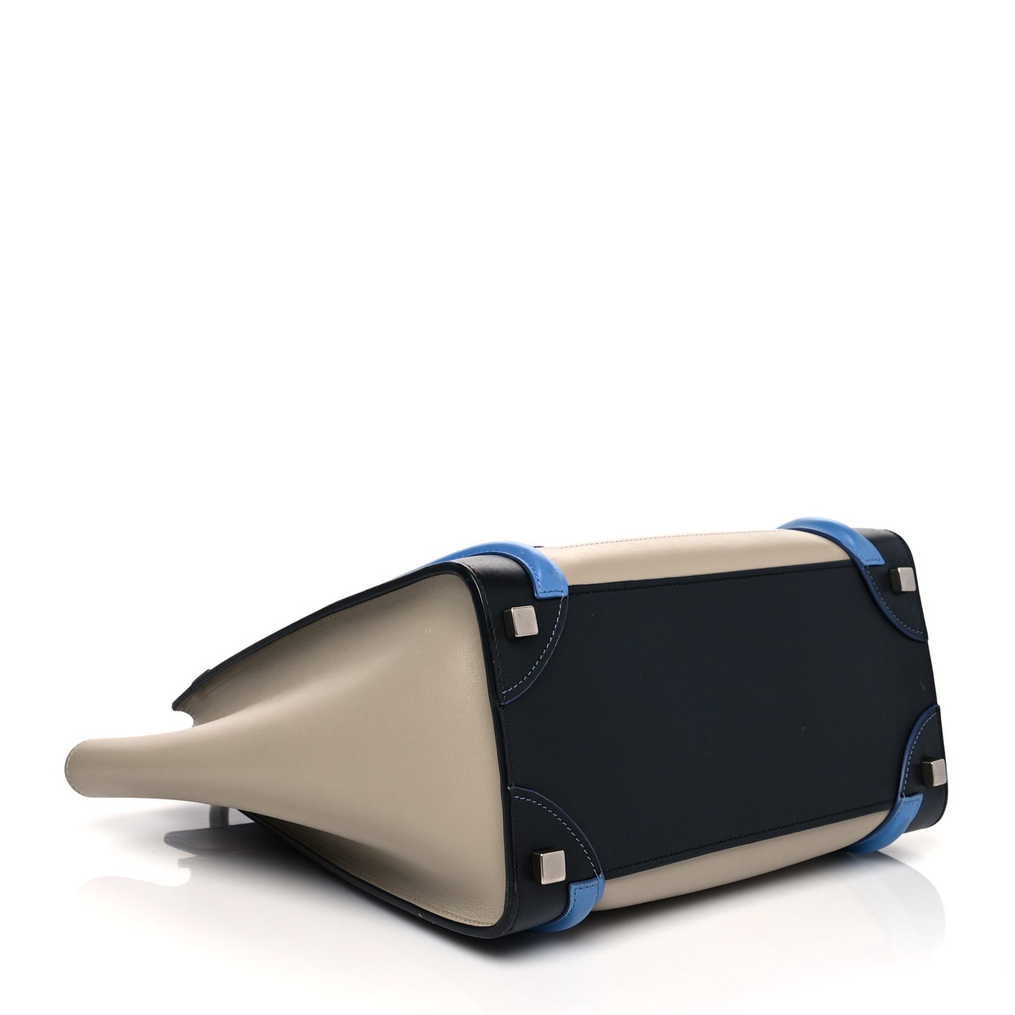 Shiny Smooth Calfskin Micro Tri-Color Luggage Quartz