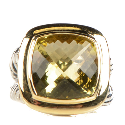 David Yurman Sterling Silver 18K Yellow Gold Peridot 11mm Albion Ring 52 6 1 of 4