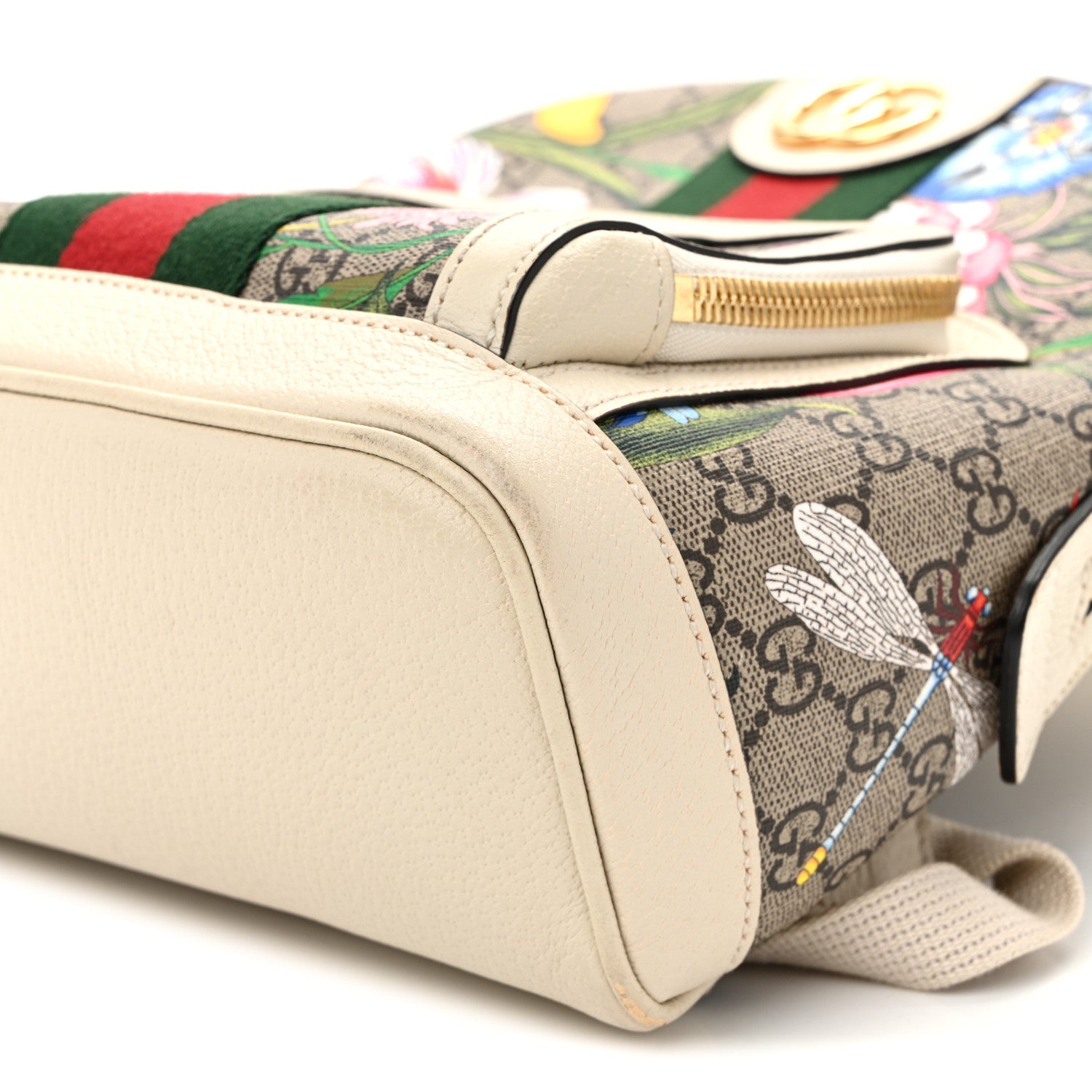 Gucci GG Supreme Monogram Flora Web Small Ophidia Day Backpack White 10 of 13