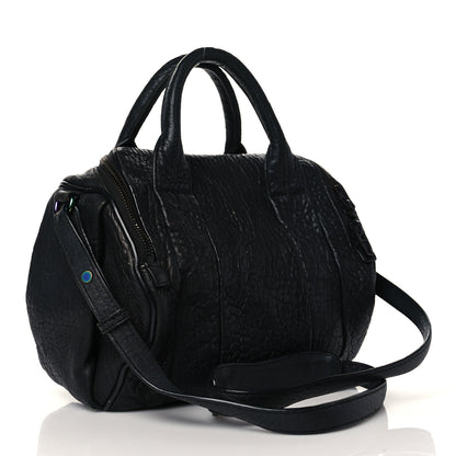 Alexander Wang Pebbled Lambskin Rockie Black Iridescent Hardware 2 of 10