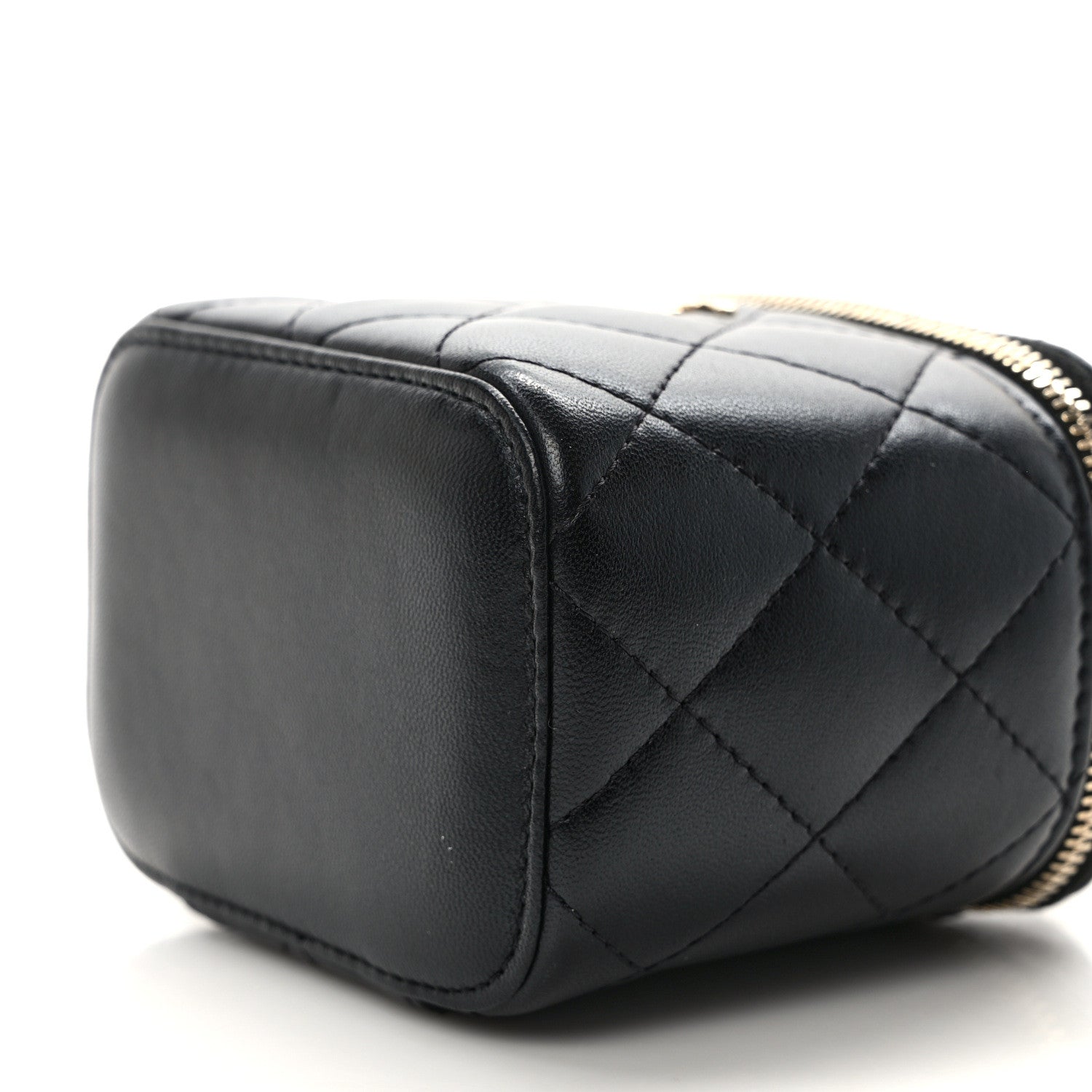 Chanel Lambskin Quilted Top Handle Mini Vanity Case With Chain Black 9 of 9
