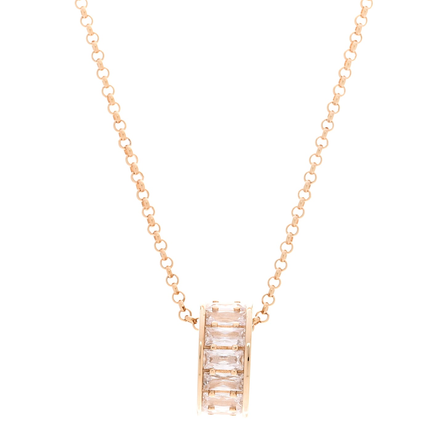 Metal Crystal Blondie Pendant Necklace Gold