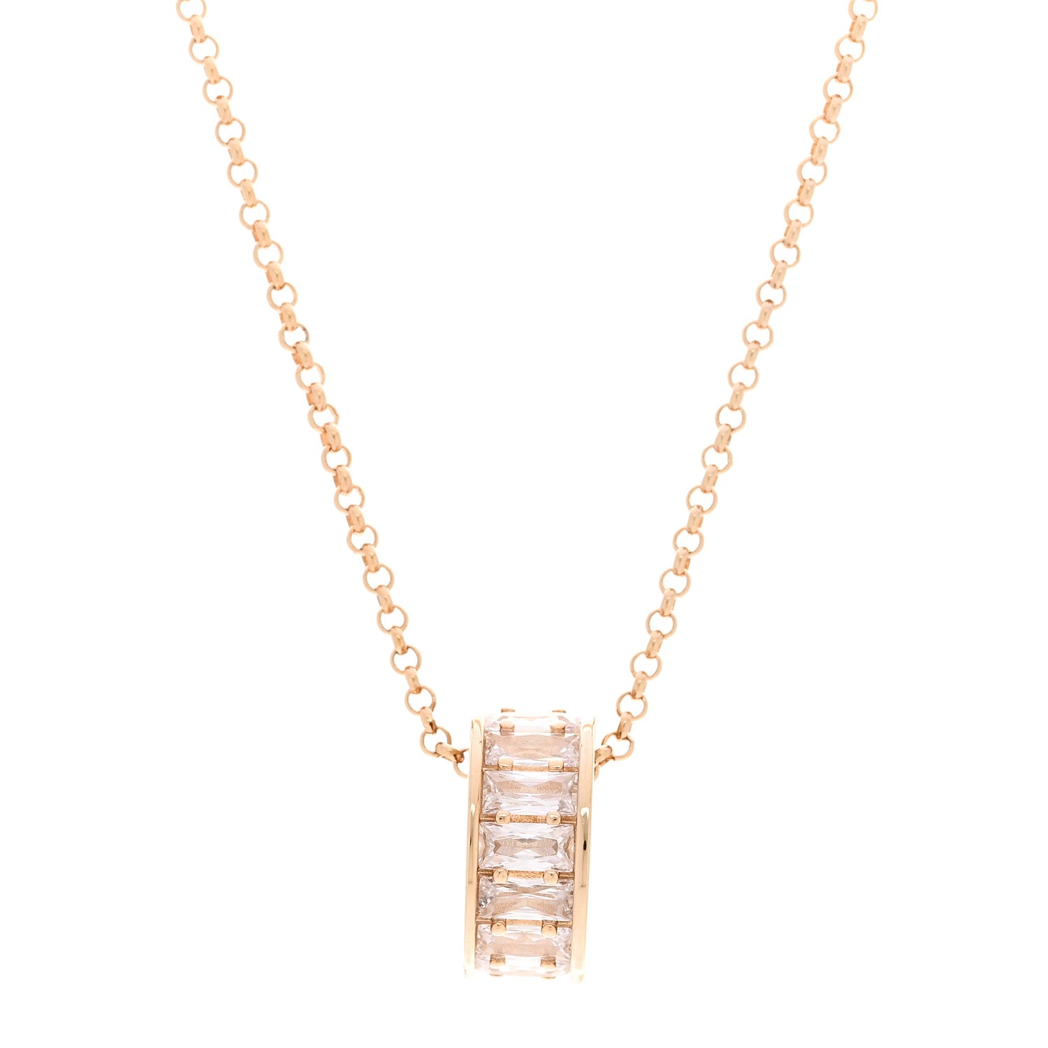 Gucci Metal Crystal Blondie Pendant Necklace Gold 4 of 7