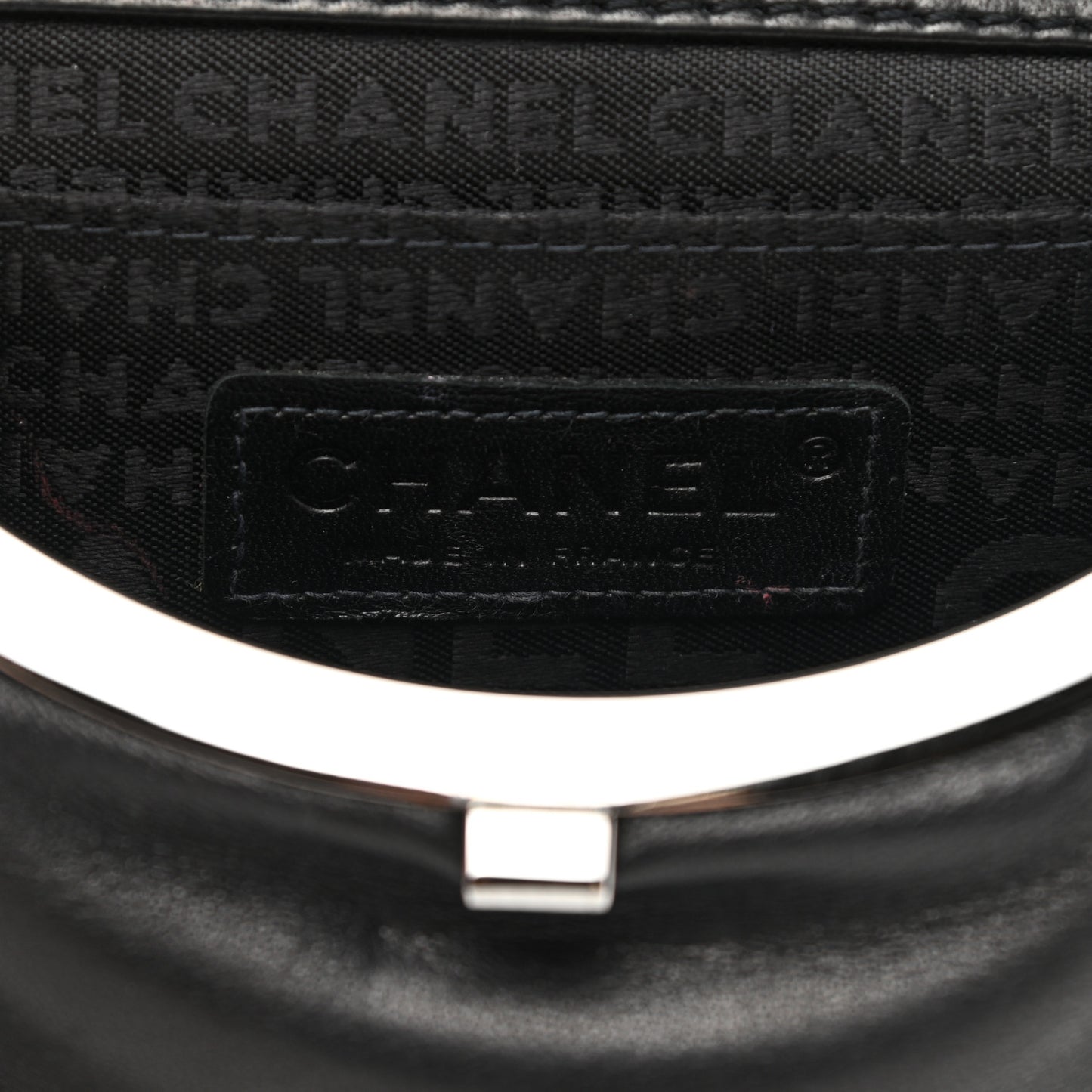 Patent Lambskin Chocolate Bar Flap Clutch Black