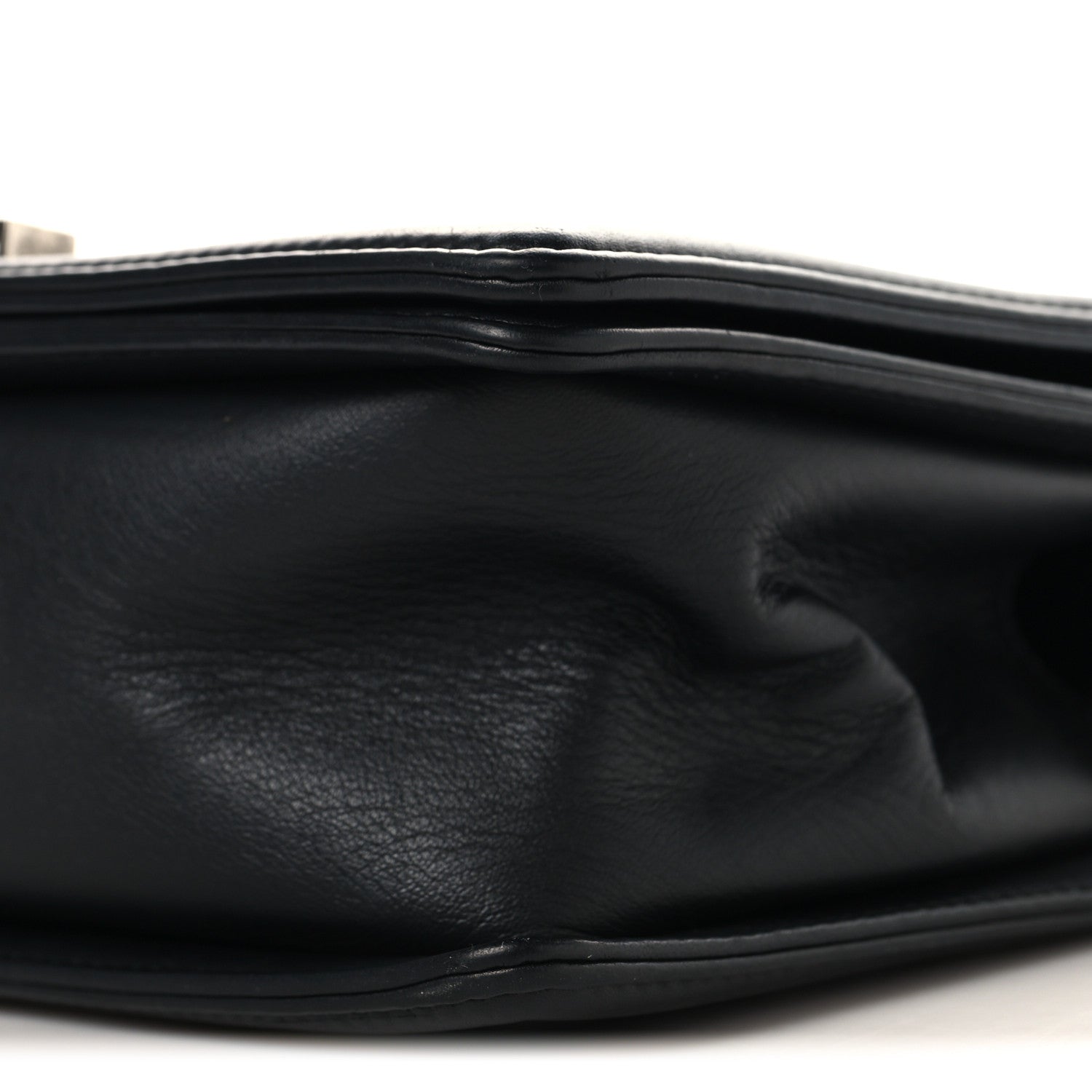 Chanel Calfskin Chevron Quilted Medium Chain Boy Flap Black 10 of 10