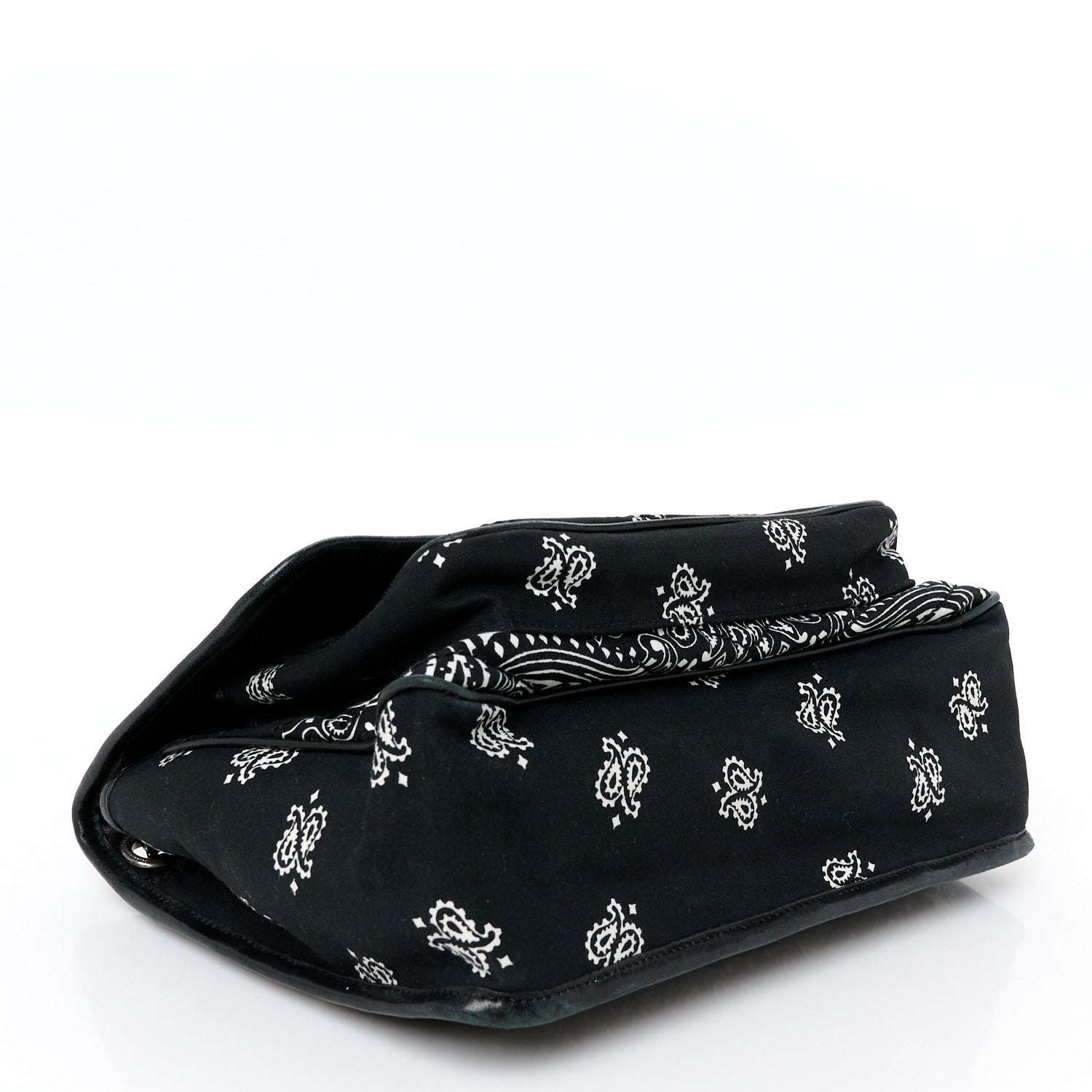 Saint Laurent Cotton Bandana Monogram Medium Niki Chain Satchel Black White 4 of 11
