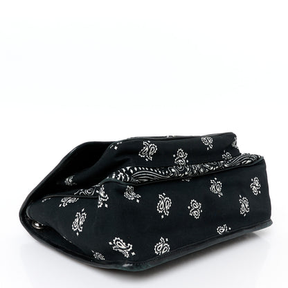 Saint Laurent Cotton Bandana Monogram Medium Niki Chain Satchel Black White 4 of 11