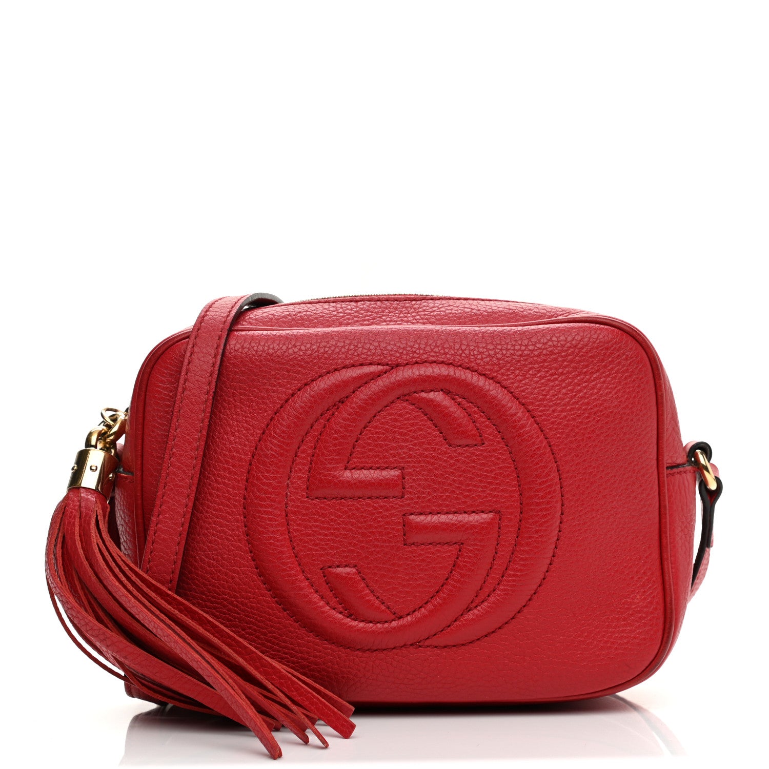 Gucci Pebbled Calfskin Small Soho Disco Bag Tabasco Red 1 of 14
