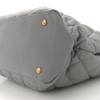 Chanel Calfskin Quilted Large Soft Elegance Tote Grey 10 of 12