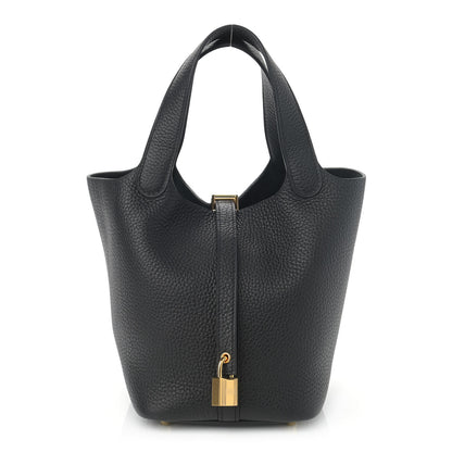 Hermes Taurillon Clemence Picotin Lock 18 PM Black 1 of 11