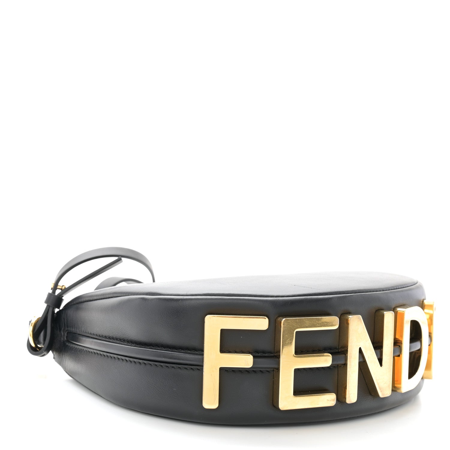 Fendi Vitello Grace Matte Mini Fendigraphy Hobo Bag Black 4 of 11