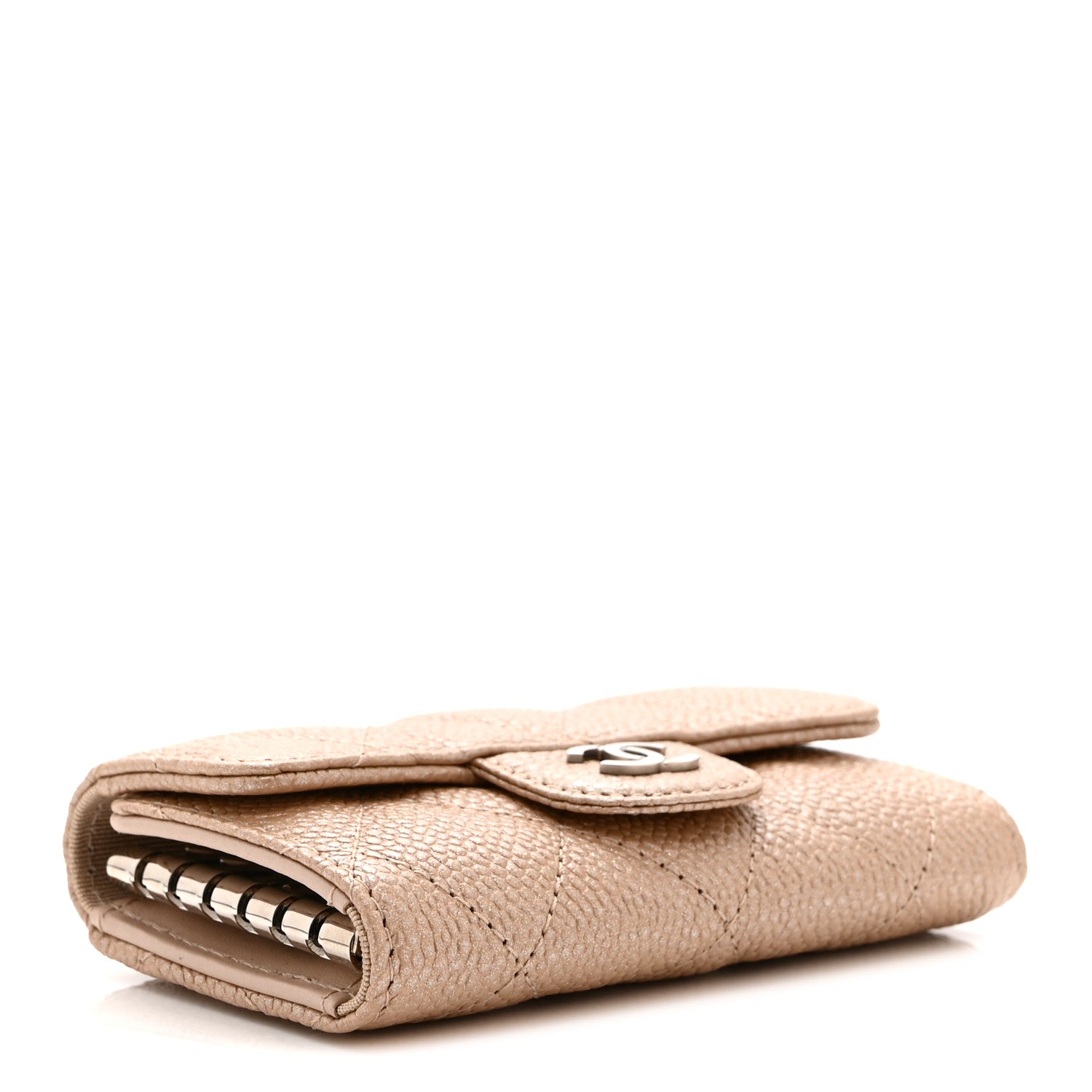 Chanel Metallic Caviar Quilted 6 Key Holder Light Beige 4 of 11
