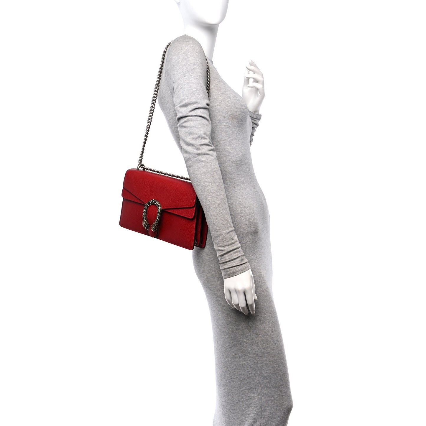 Dollar Calfskin Swarovski Crystal Small Dionysus Shoulder Bag Hibiscus Red