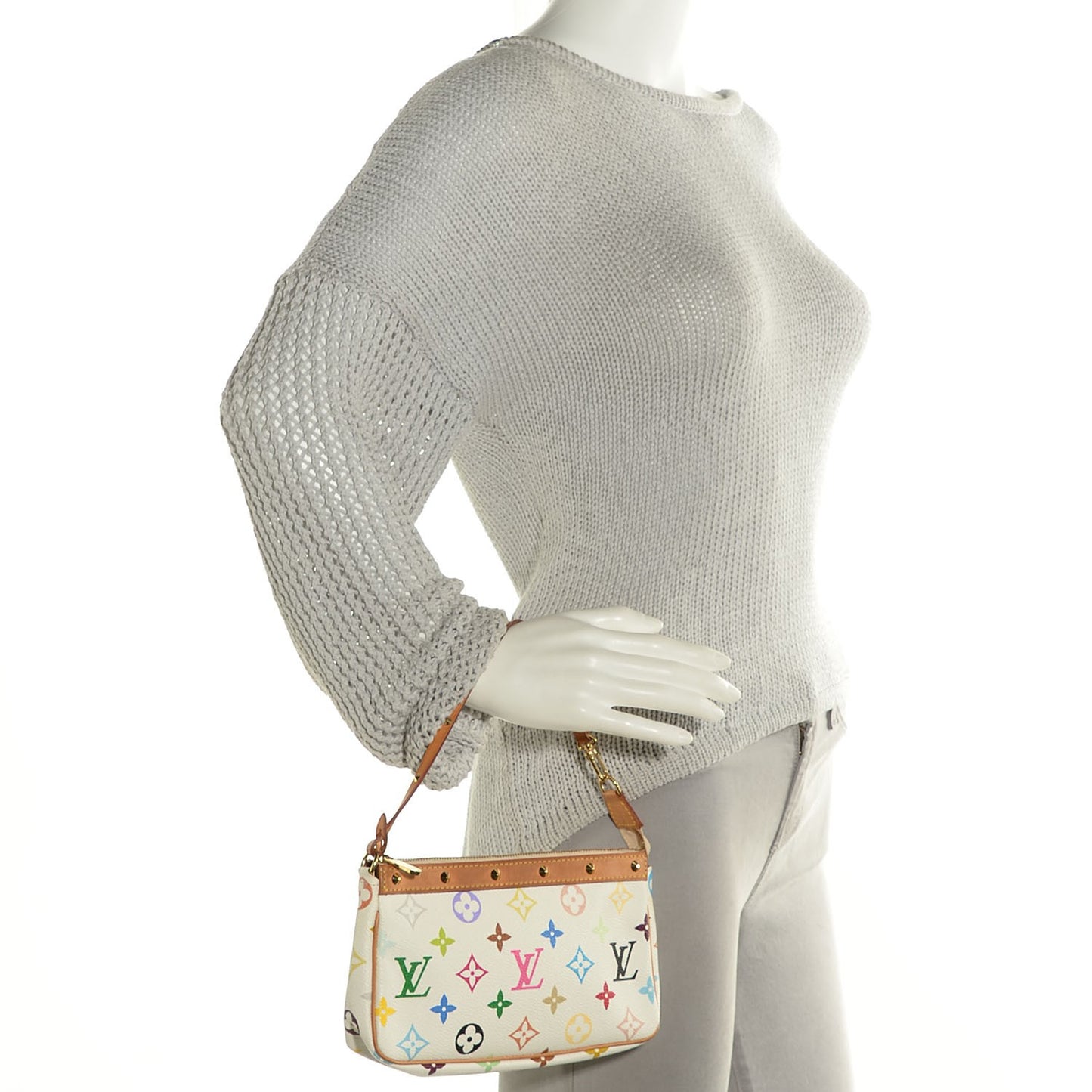 Monogram Multicolor Pochette Accessories White