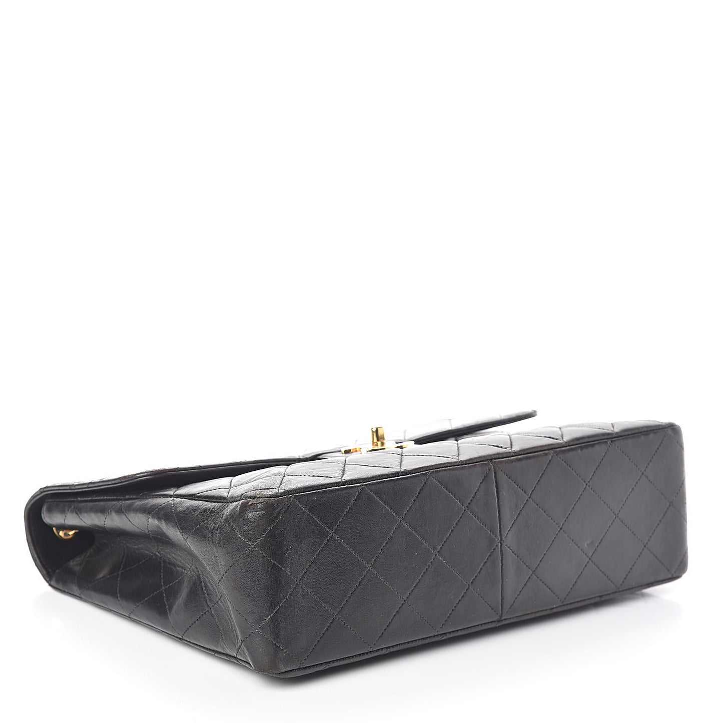 Lambskin Quilted Jumbo Single Flap Black