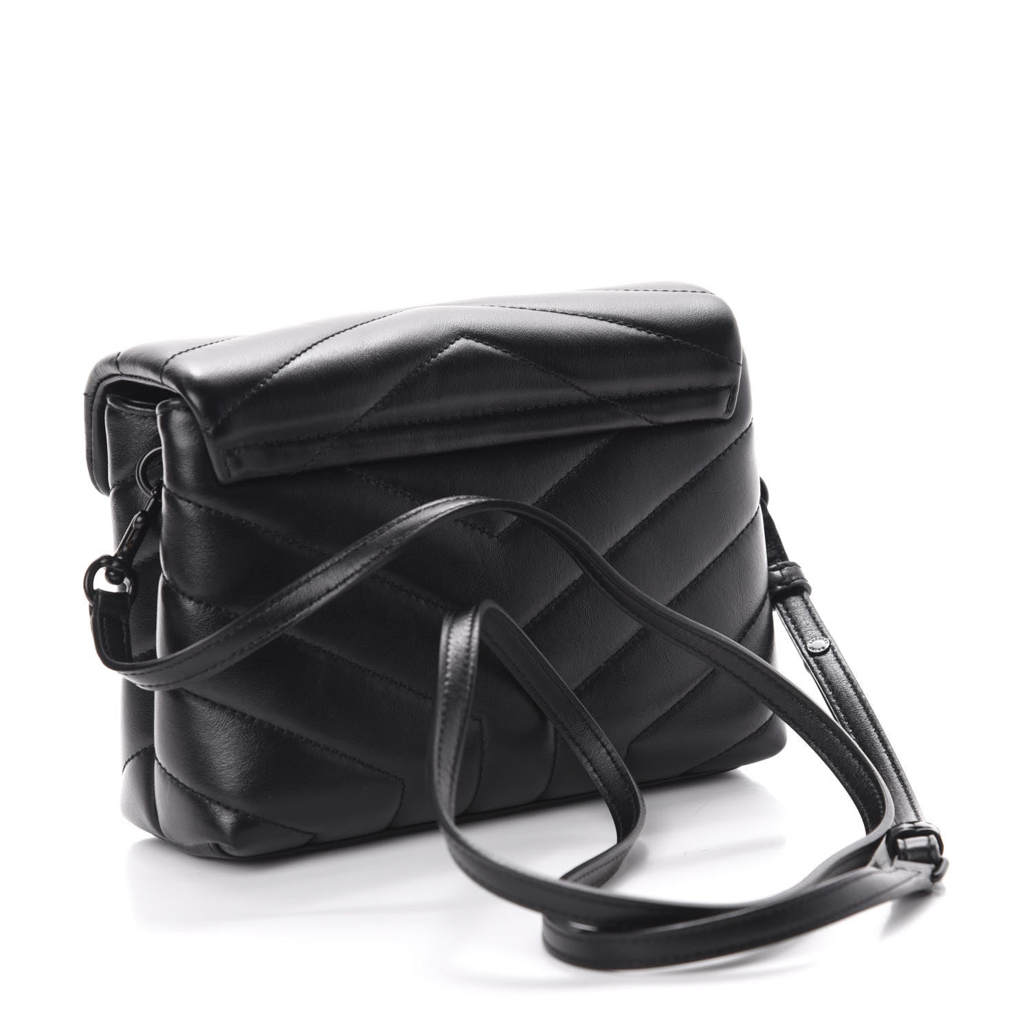 Saint Laurent Calfskin Y Quilted Monogram Toy Loulou Crossbody Bag Black 3 of 12