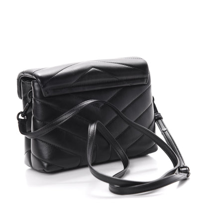 Saint Laurent Calfskin Y Quilted Monogram Toy Loulou Crossbody Bag Black 3 of 12