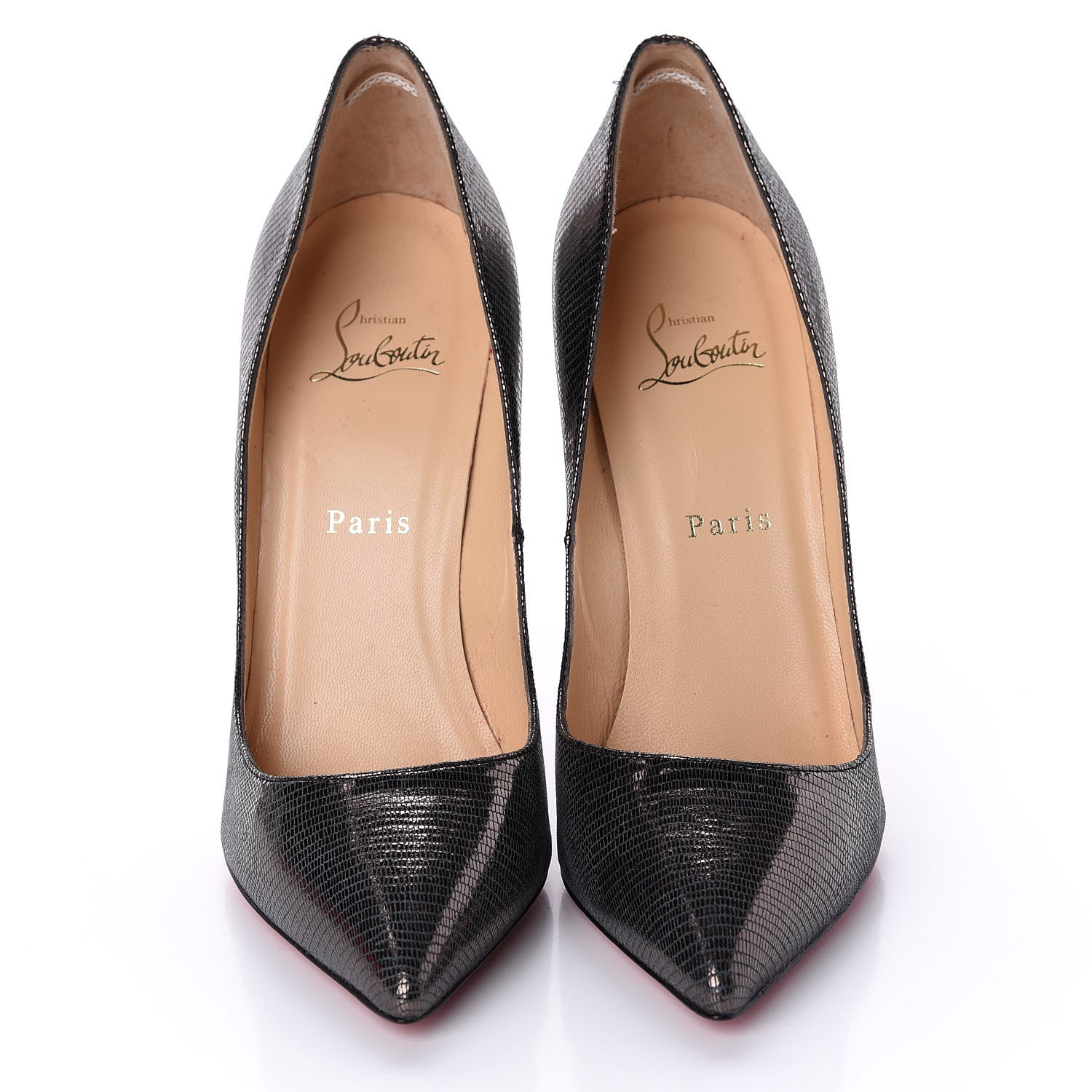 Christian Louboutin Facette Laminato Pigalle 120 Pumps 38 Anthracite 2 of 9