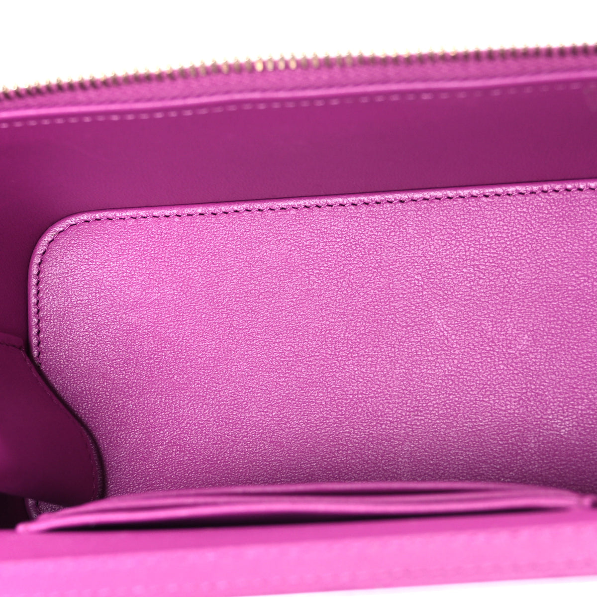 Lambskin Quilted Small Pillow Crush Vanity Case With Chain Purple