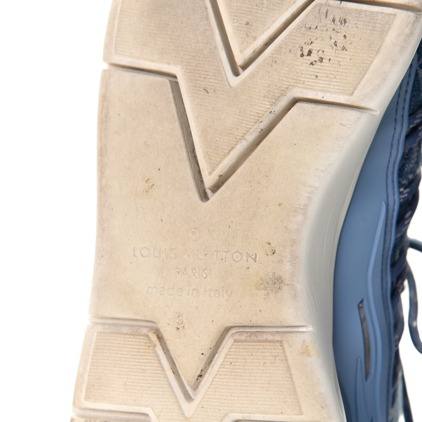 Denim Rubber Monogram Fastlane Low Sneakers 11 Navy