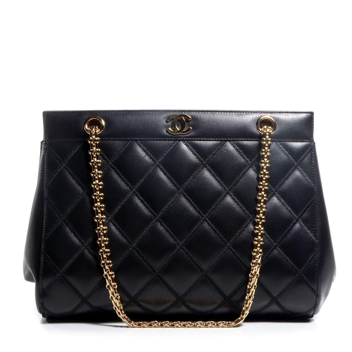 Lambskin CC Shopping Tote Black