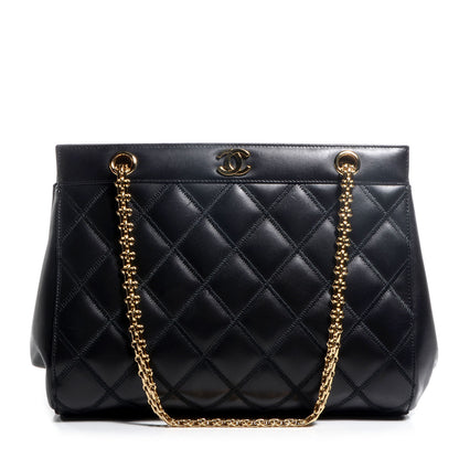 Chanel Lambskin CC Shopping Tote Black 1 of 9