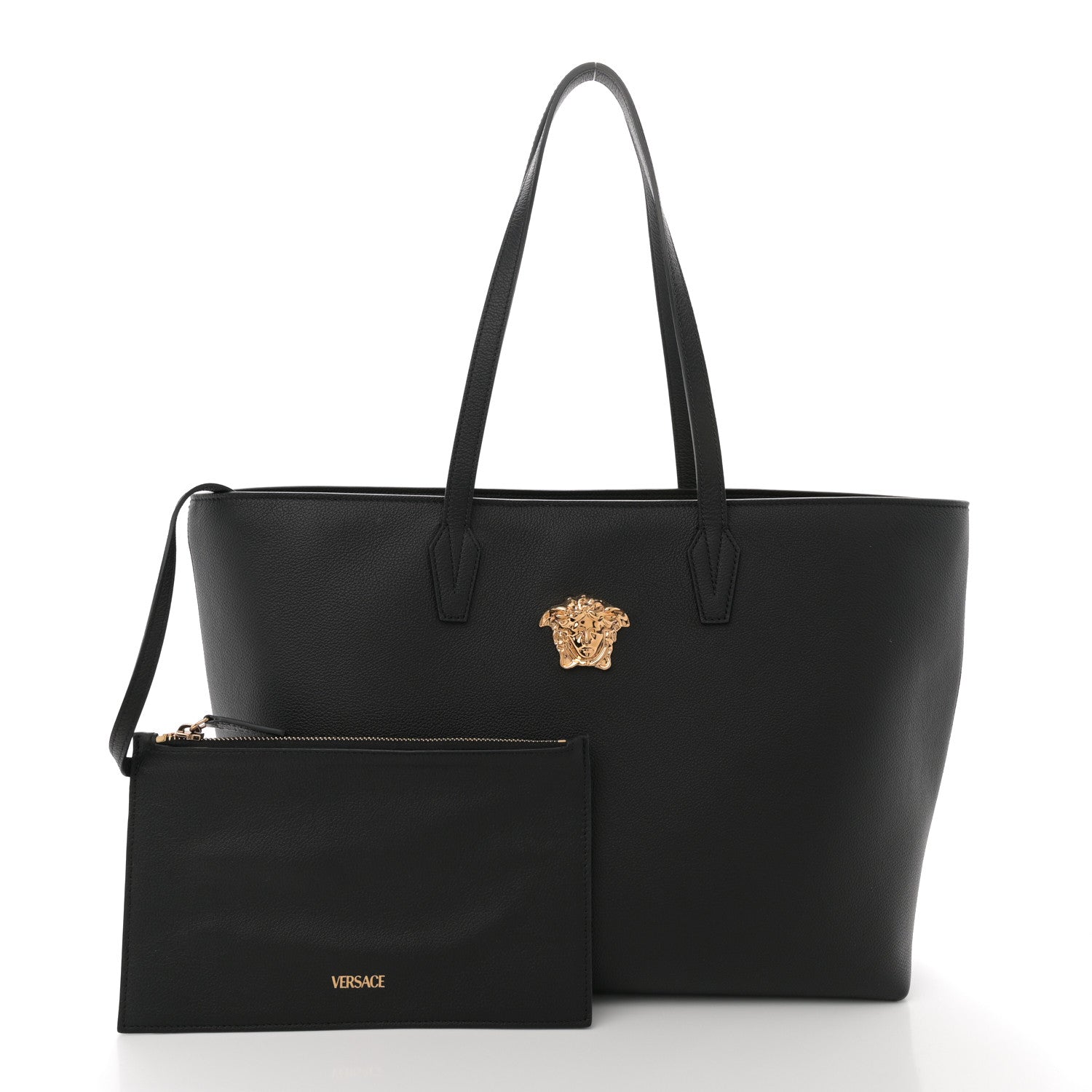 Versace Grained Calfskin La Medusa Tote Bag Black 3 of 11