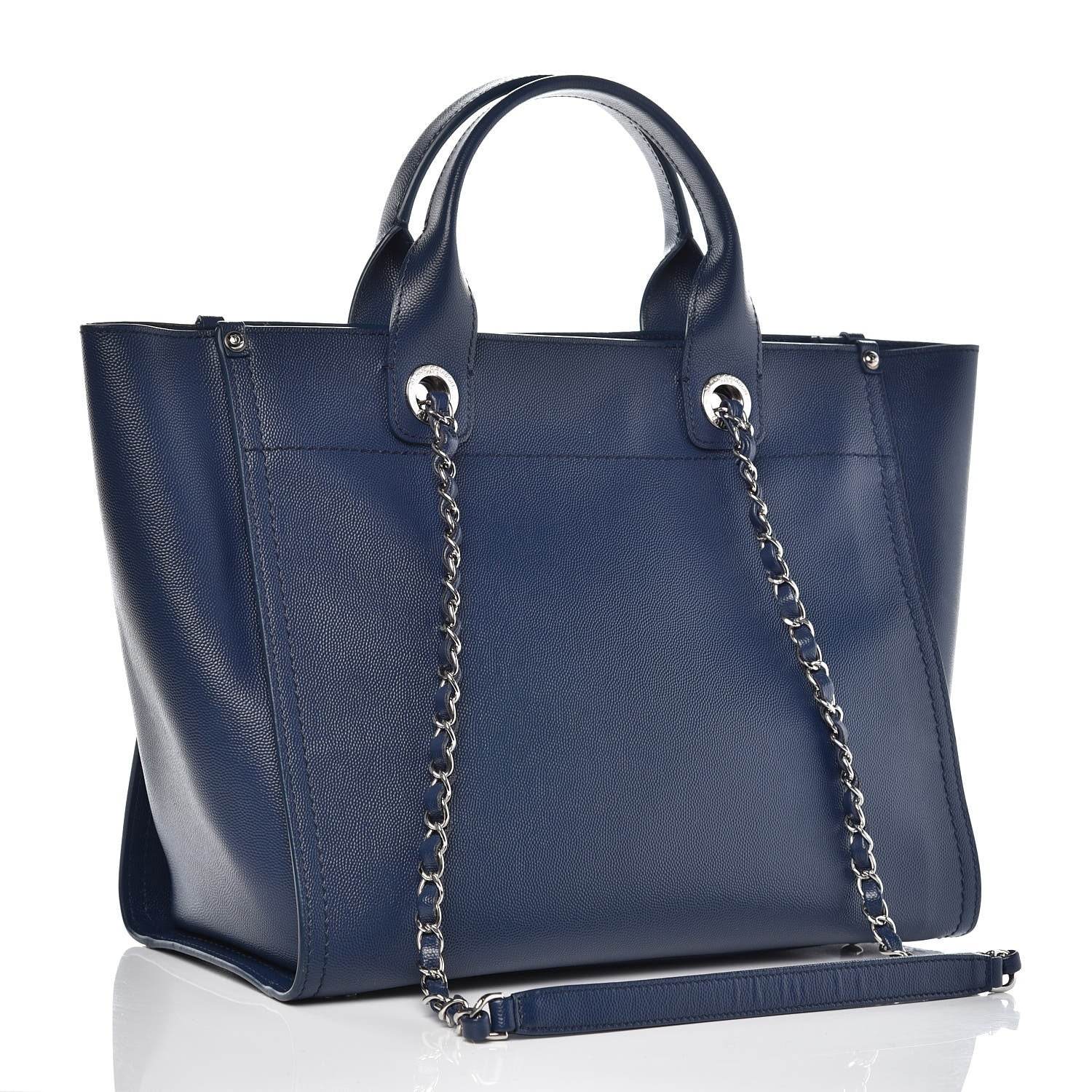 Chanel Caviar Small Studded Deauville Tote Navy 4 of 8