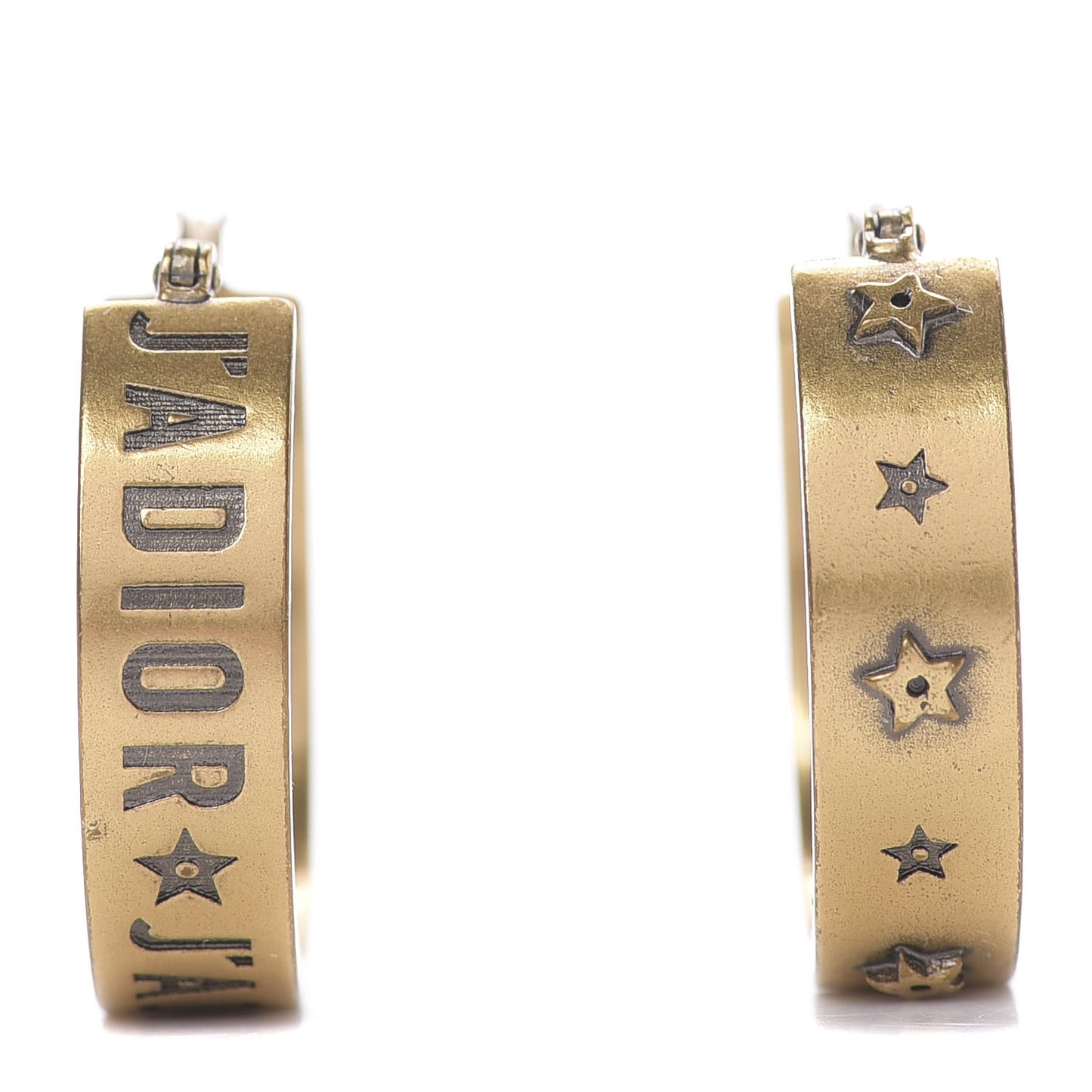 Metal Small J'Adior Star Hoop Earrings Aged Gold