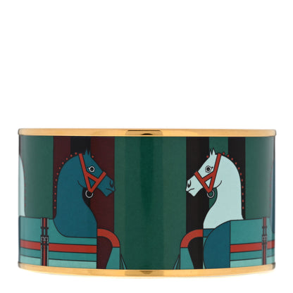 Hermes Enamel Printed Nouveau Rocabar Extra Wide Bracelet 70 Veneneux 2 of 4