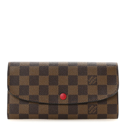 Louis Vuitton Damier Ebene Emilie Wallet Red 1 of 6