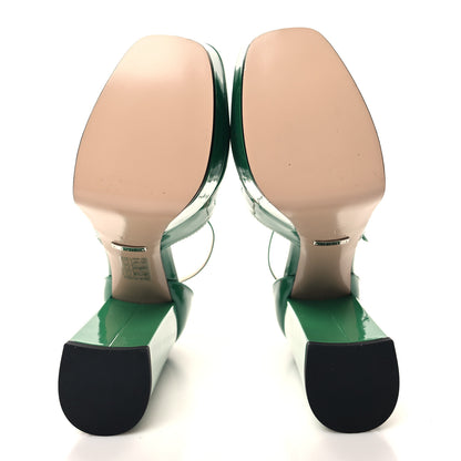 Gucci Vernice Crystal Double G Platform Pumps 37 New Shamrock 5 of 9