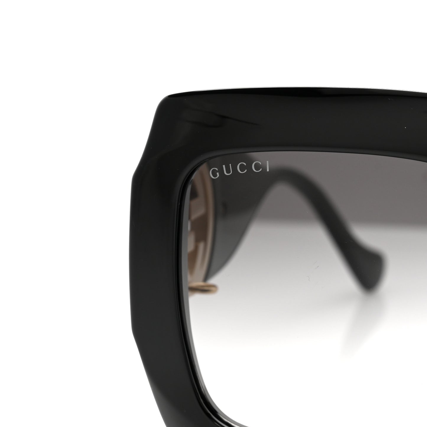 Acetate Rectangular Frame Chain Sunglasses GG1022S Black