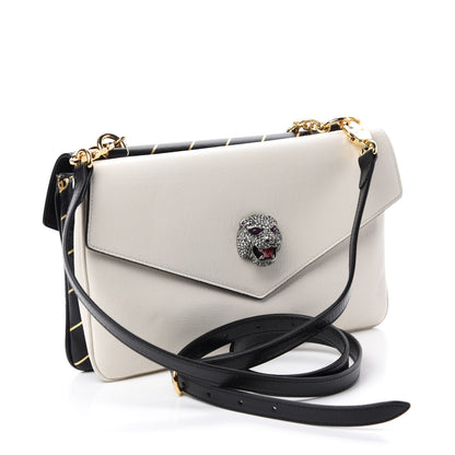 Gucci Calfskin Diagonal GG Medium Thiara Double Envelope Shoulder Bag Black White 3 of 11